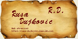 Rusa Dujković vizit kartica